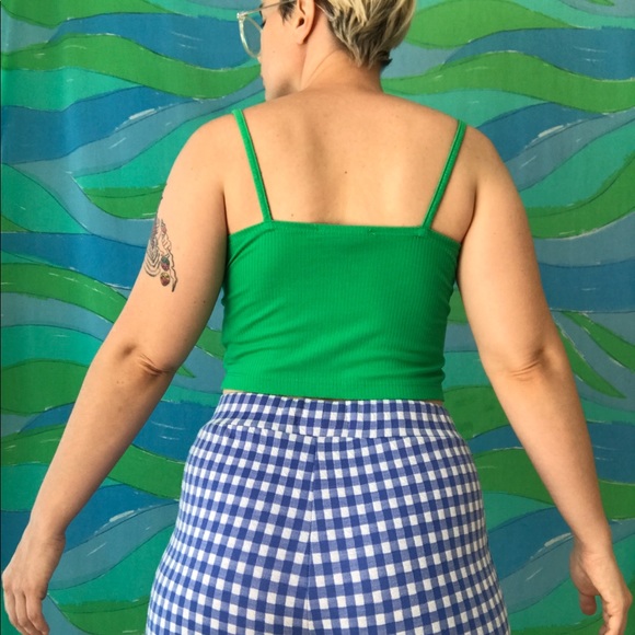 PRIMARK retro pin up style bright green tank top - Picture 3 of 4